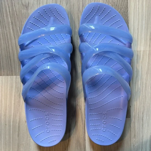 CROCS Shoes Crocs Splash Glossy Strappy Sandal Moon Jelly